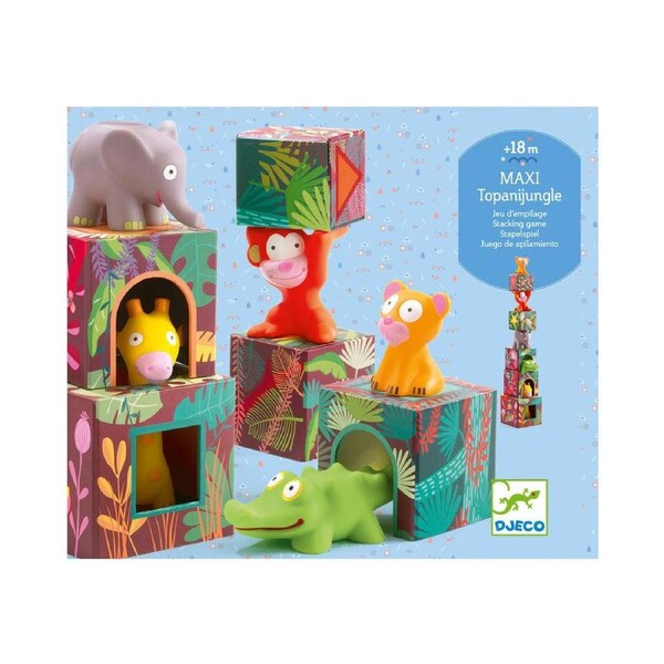 Djeco Topani Jungle Blocks Kids/Children Interactive Play Stacking Toy Set 18m+