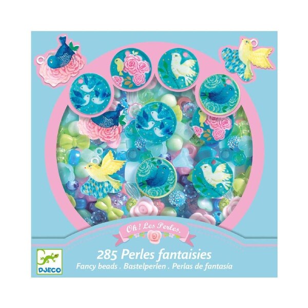 Djeco Bird Fancy Beads Pendants Kids/Children DIY Craft Accessory Kit 6y+
