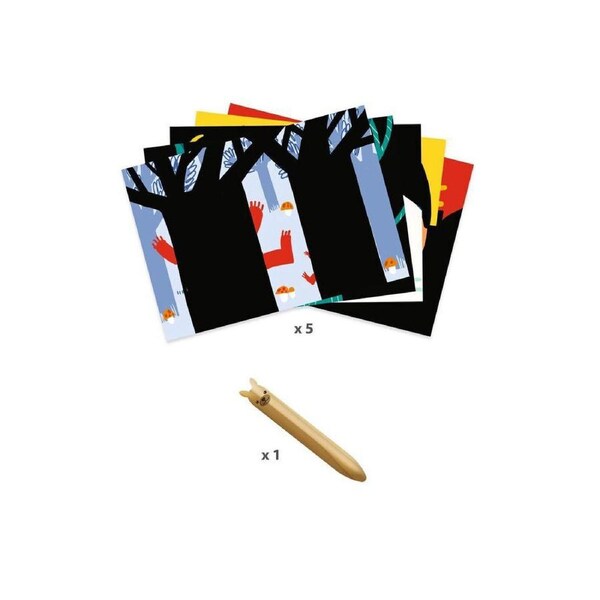 Djeco Learning About Animals Scratch Cards/Boards 21x28cm Kids/Children 18m+