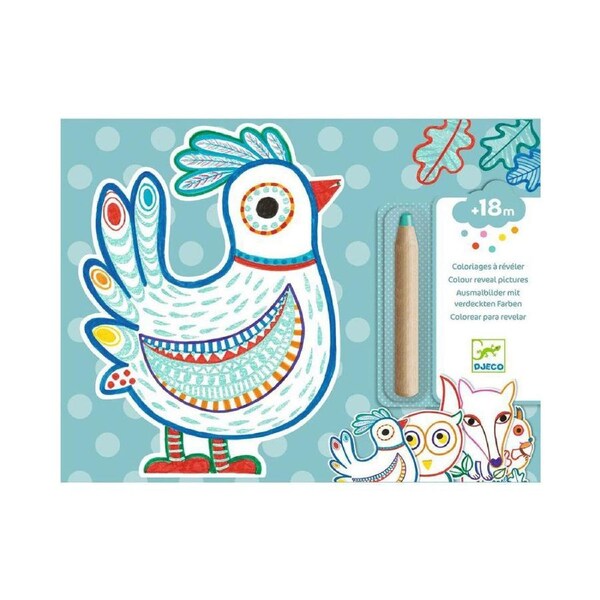 Djeco Forest Friends Colouring Reveal Activity Set 20x26cm Kids/Children 18m+