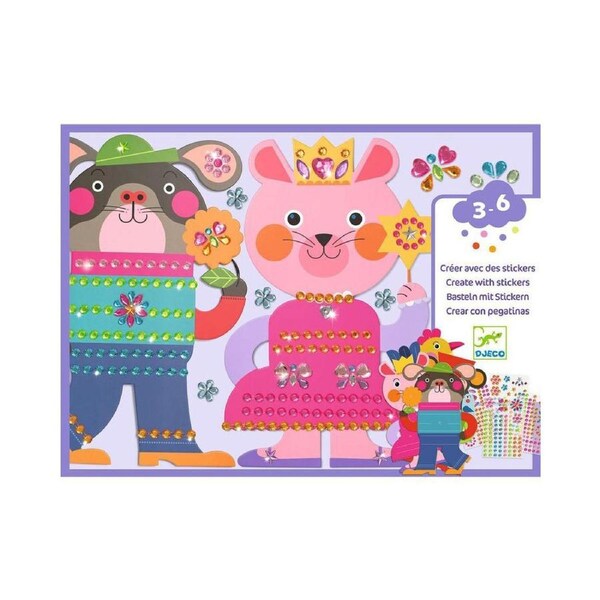 Djeco Sparkles Stickers Collage Craft Activity Set 31x24cm Kids/Children 3y+