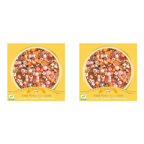 2x Djeco Gold Alphabet Beads 15x15cm Jewelry Making Craft Kit Kids/Children 6y+