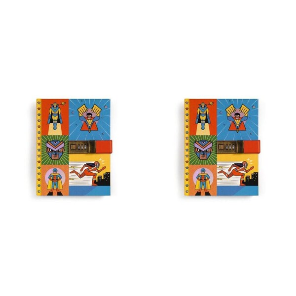 2x Djeco Ben Notebook/Journal w/ Combination Code Lock 15x20cm Kids/Children 8y+