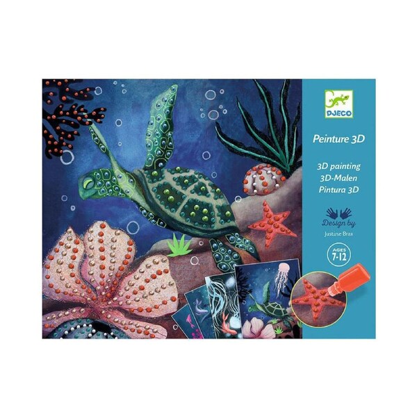 Djeco Ocean Depths 3D Painting Set Kids Art/Craft Colouring Activity Kit 7y+