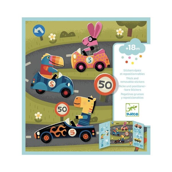Djeco Cars Stickers Set Kids/Children Art/Craft Design Activity Play 18m+
