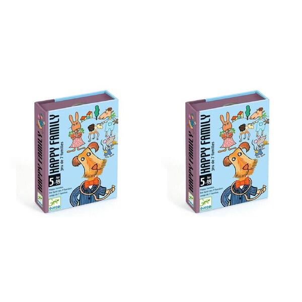 2x Djeco Happy Family Card Game Deck Kids/Children Party Educational Play 5y+