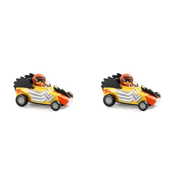 2x Djeco Electro Choc Crazy Motors 4x8cm Kids/Children Racing Car Play Toy 3y+