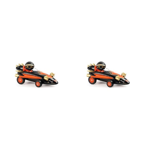 2x Djeco Dragon Fire Crazy Motors 5x9cm Kids/Children Racing Car Play Toy 3y+