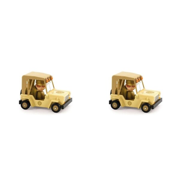 2x Djeco Lion Safari Crazy Motors 4x6cm Kids/Children Racing Car Play Toy 3y+