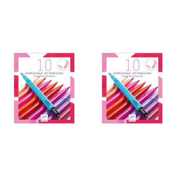 20pc Djeco Felt Brushes Sweet Kids Art/Craft Paint/Draw Colouring Pen Set 6y+