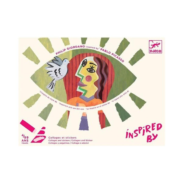 Djeco Inspired By Square Heads Pablo Picasso Collage & Stickers Set Kids 4y+