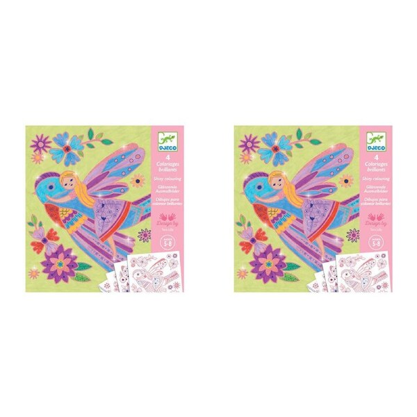 2x Djeco Small Wings Colouring Kids/Children Activity Art/Craft Cards Kit 5y+