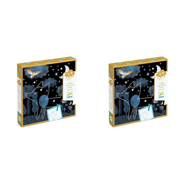 2x Djeco Image Reveal Piercing Art Craft Creative Set 20x20cm Kids/Children 3y+