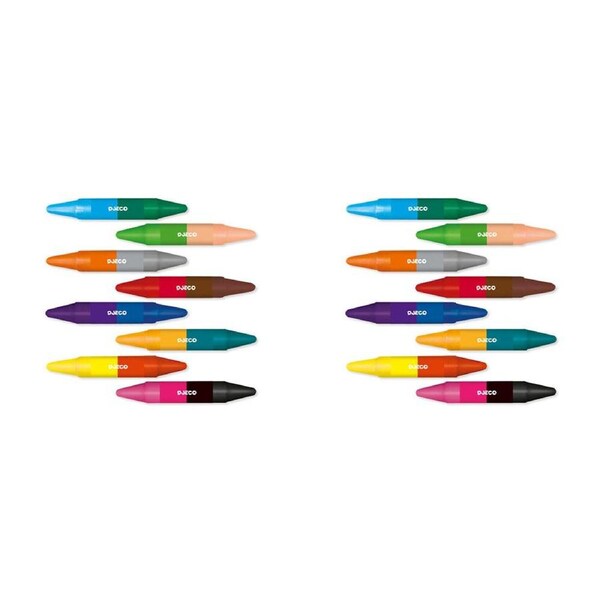 16pc Djeco Twins Crayons Double-Sided Colour Kids/Children Stationery 3y+