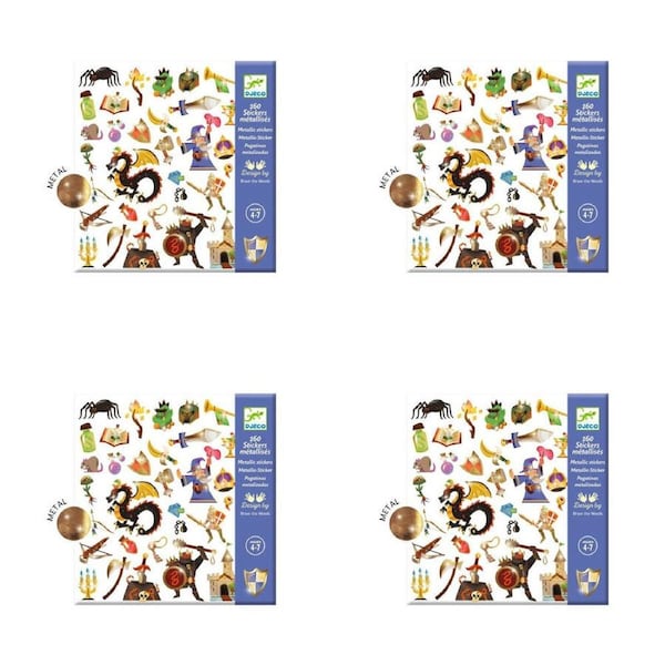 640pc Djeco Medieval Fantasy Stickers Stationery Art/Craft Decals Set Kids 4+