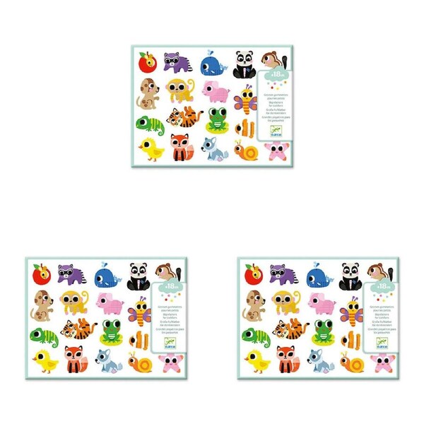 300pc Djeco Baby Animals Puffy Stickers Kids Stationery Art/Craft Decals 3y+