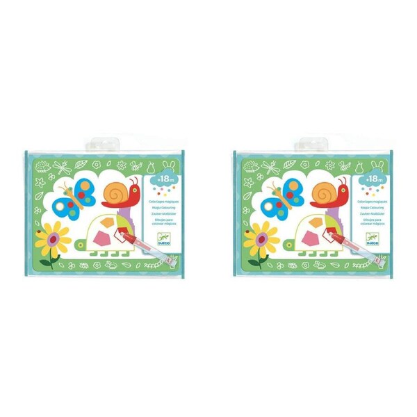 2x Djeco Magic Scribbles Water Colouring Kids/Children Art Activity Set 18m+