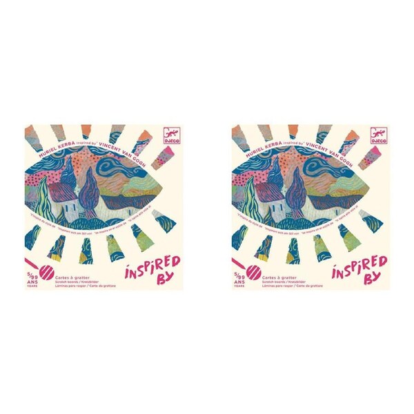 2x Djeco Inspired By The South Vincent Van Gogh Scratch Cards Kids Craft Set 5y+