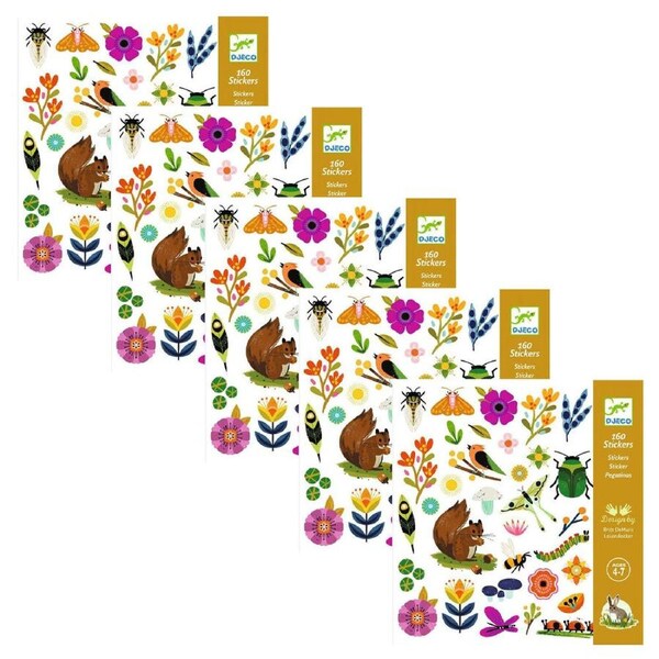 800pc Djeco Garden Stickers Stationery Art/Craft Design Decals Set Kids 4y+