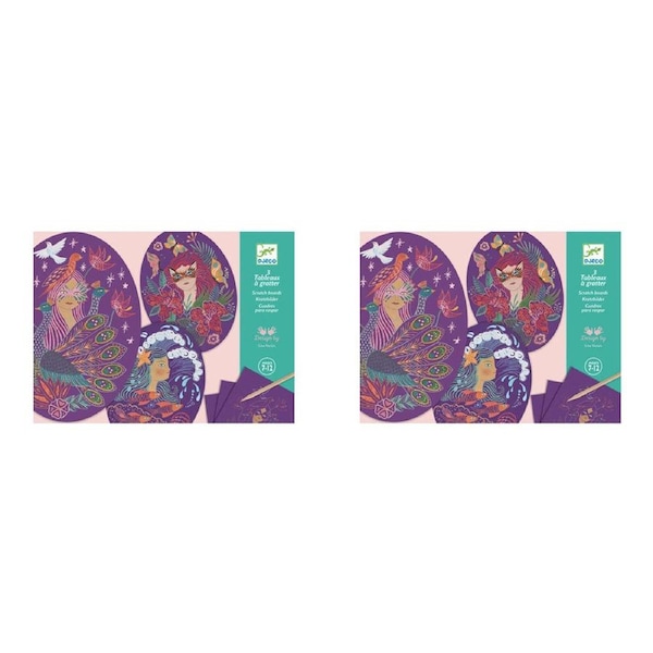 6pc Djeco Nymph Scratch Cards w/ Stylus Art Activity Kit Kids/Children 7y+