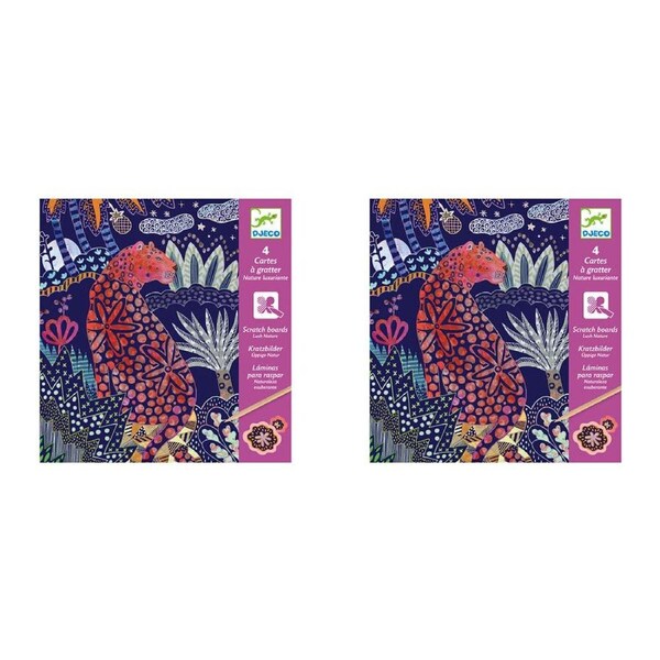 8pc Djeco Lush Nature Scratch Cards w/ Stylus Art Activity Kit Kids 6y+