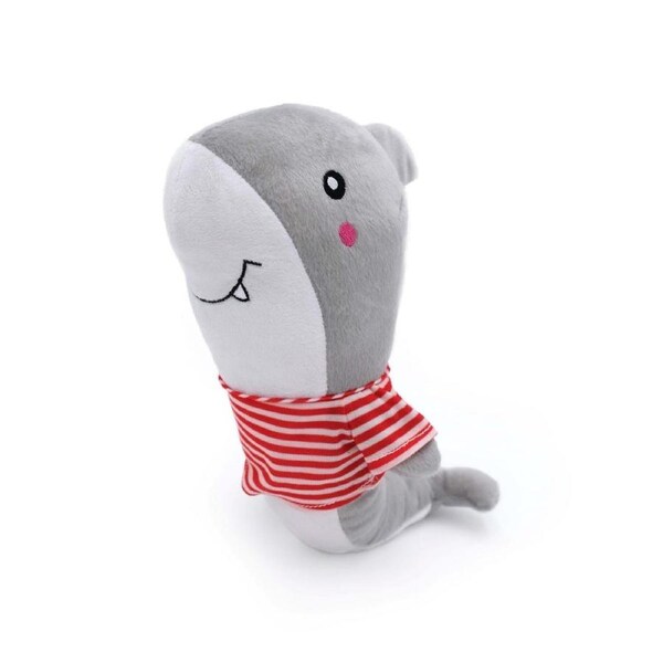 Zippy Paws Playful Pal Plush Squeaker Rope Dog Toy - Shelby the Shark