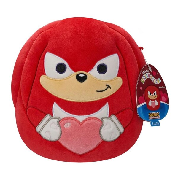 Squishmallows Valentines Sonic the Hedgehog Knuckles Holding 8-Bit Heart 8 inch Plush