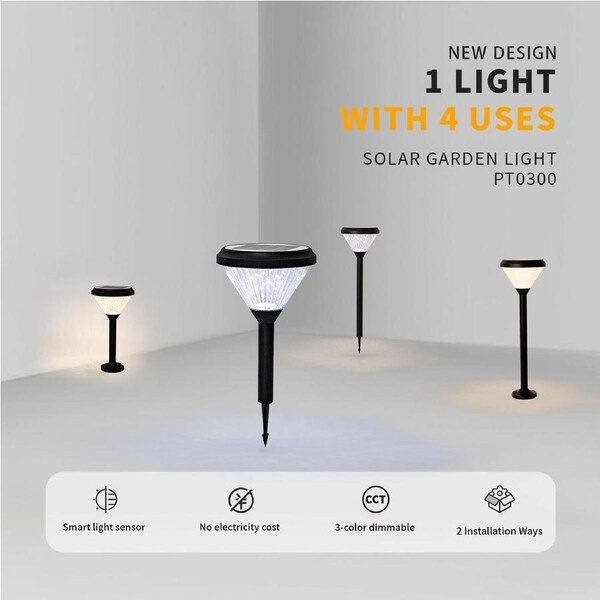 Outway 2x Solar Lawn Light 4-in-1 Outdoor Garden Yard Landscape Pathway Lamp