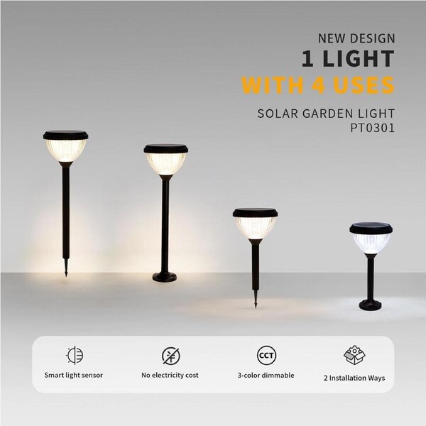 Outway 2x Solar Lawn Light 4-in-1 Outdoor Garden Lights Path Waterproof Lamp