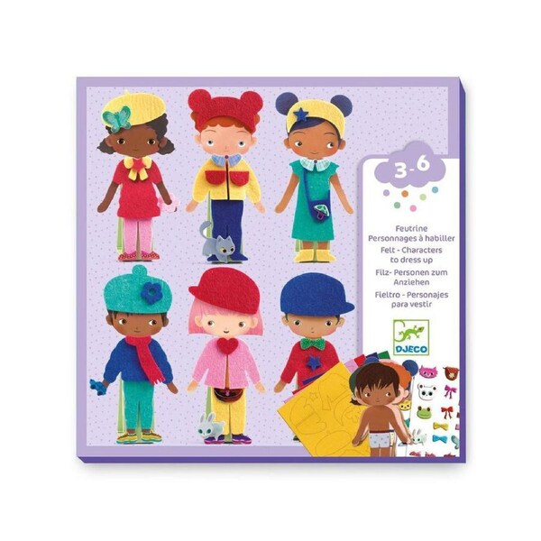Djeco Soft Dress Up Felt Dolls Collage Craft Activity Set Kids/Children 3y+