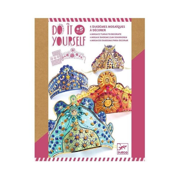 Djeco Do It Yourself Enchantresses Tiaras Mosaic Stickers Kids DIY Kit 5y+