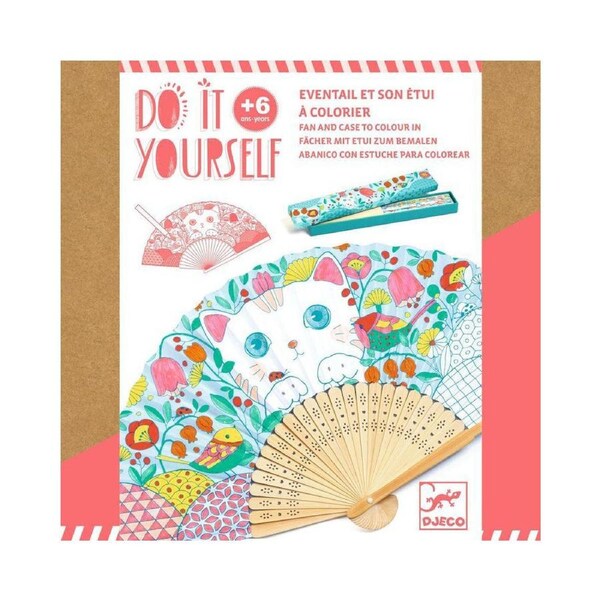 Djeco Do It Yourself Koneko Fan Colour Kids/Children Creative DIY Kit 6y+
