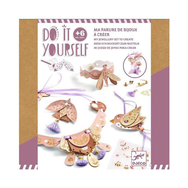 Djeco Do It Yourself Miss Rosefinch Jewellery Kids Creative Activity Kit 6y+