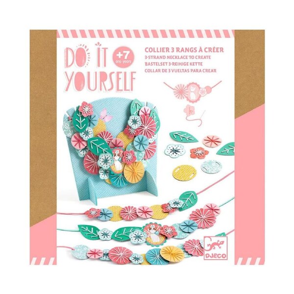 Djeco Do It Yourself Flora Necklaces & Stand Kids Creative Activity Kit 7y+