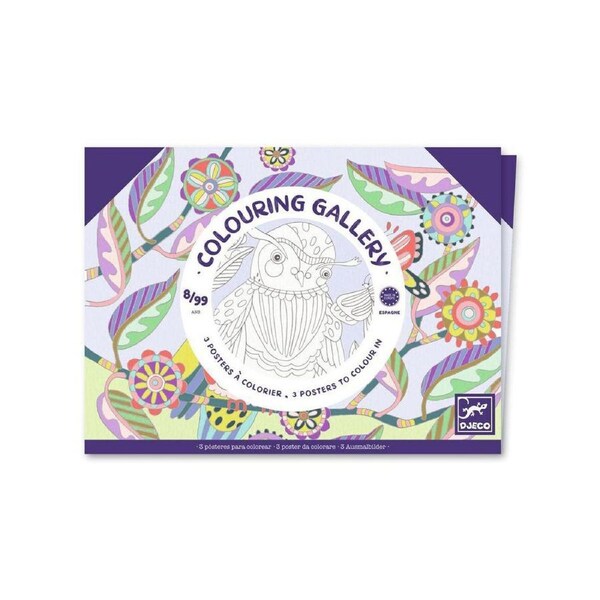 Djeco Birds Colouring Gallery Kids/Children Educational Art Activity 8y+