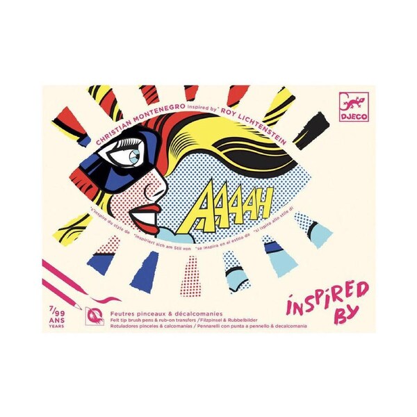 Djeco Inspired By Superheroes-Roy Lichtenstein-Felt Brushes Kids Craft Kit 7y+