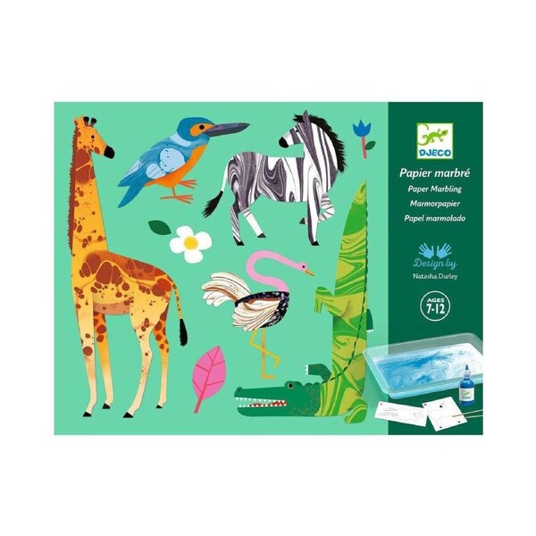 Djeco Colourful Marbling Workshop Kids Creative Craft/Art Activity Kit 7y+