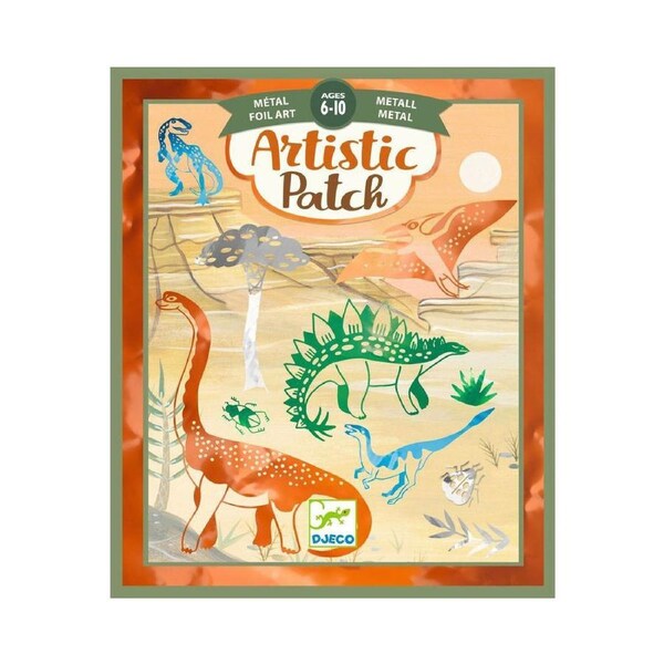 Djeco Artistic Patch Metal Dinosaurs /Childrens Creative Craft/Art Kit 6y+