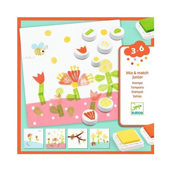 Djeco With Flowers Stamps Kids/Children Educational Creative Crafts/Art Set 3y+