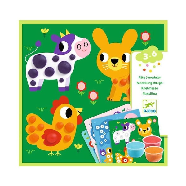 Djeco Dough Circles Modelling Dough Kids/Children Creative Crafts/Art Set 3y+
