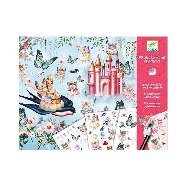 Djeco In Fairyland Decals Kids/Childrens Creative Crafts/Art Kit Set 4y+