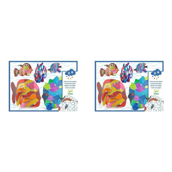 2x Djeco Under The Waves Create w/ Paper Craft Activity Set Kids/Children 3y+