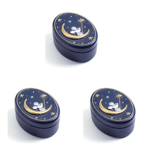 3x Djeco Oh My Teeth Tooth Fairy Box Storage Organiser 5.9cm Asst Blue Kids 4y+