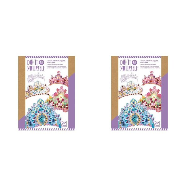 2x Djeco Do It Yourself Like A Princess Tiaras Mosaic Stickers Kids DIY Kit 5y+