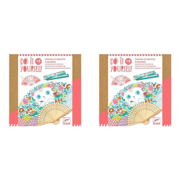 2x Djeco Do It Yourself Koneko Fan Colour Kids/Children Creative DIY Kit 6y+