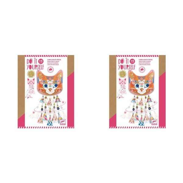 2x Djeco Do It Yourself Kitty Wind Chimes Kids/Children Creative Activity Kit 6+