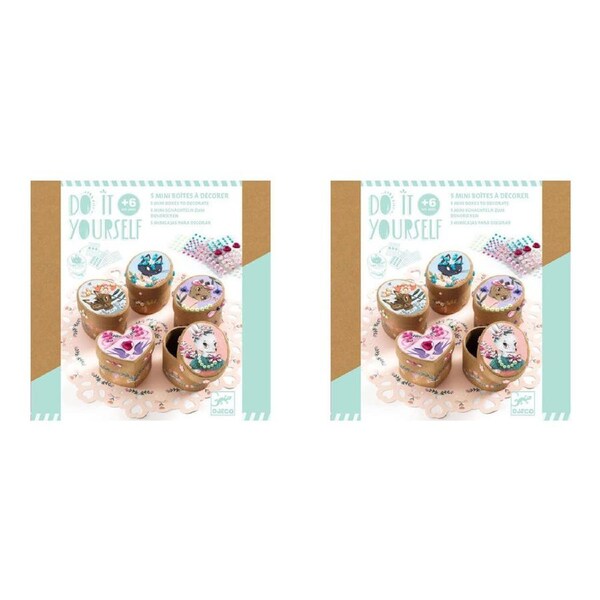 2x Djeco Do It Yourself Adorable Mini Boxes Kids Creative Activity Kit 6y+
