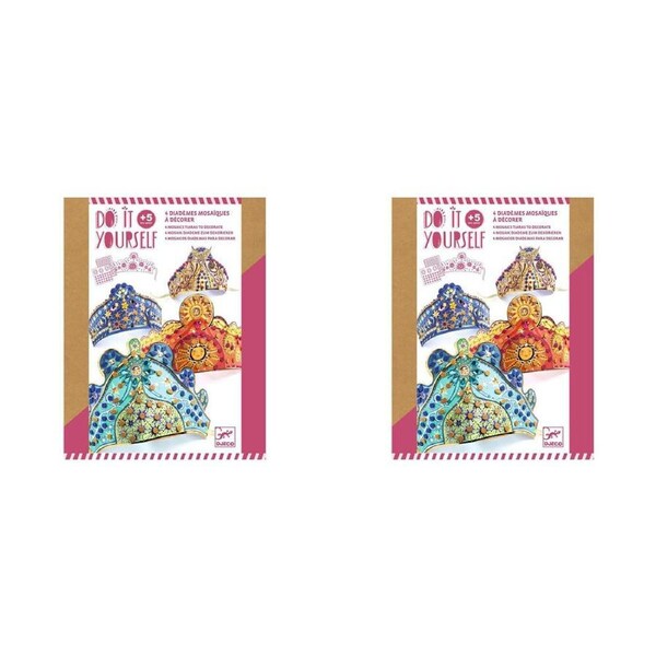 2x Djeco Do It Yourself Enchantresses Tiaras Mosaic Stickers Kids DIY Kit 5y+