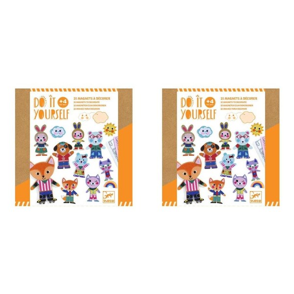 2x Djeco Do It Yourself Funky Family Magnets Kids Creative Activity Kit 4y+