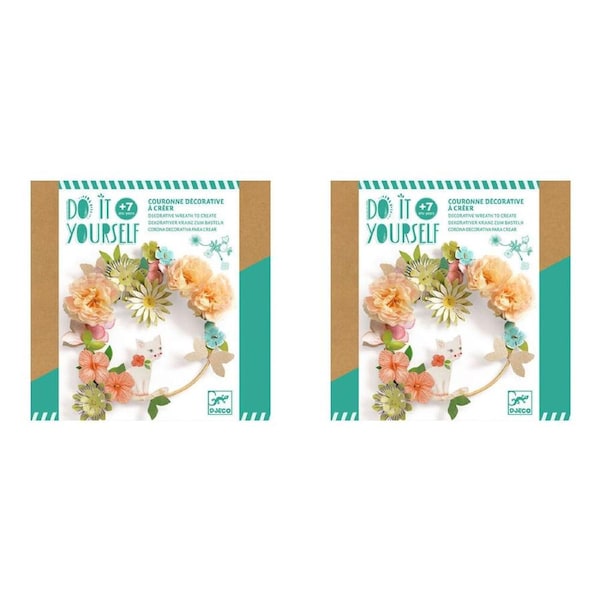 2x Djeco Do It Yourself Dalia Wreath Kids/Children Creative Activity Kit 7y+